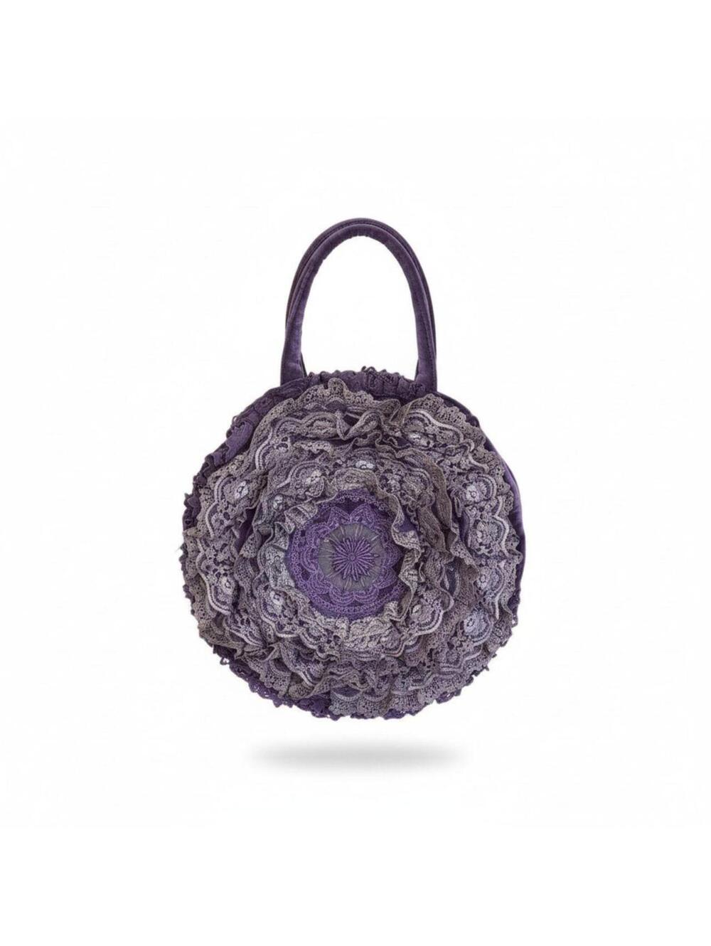 Purple lavender flower bag with lace